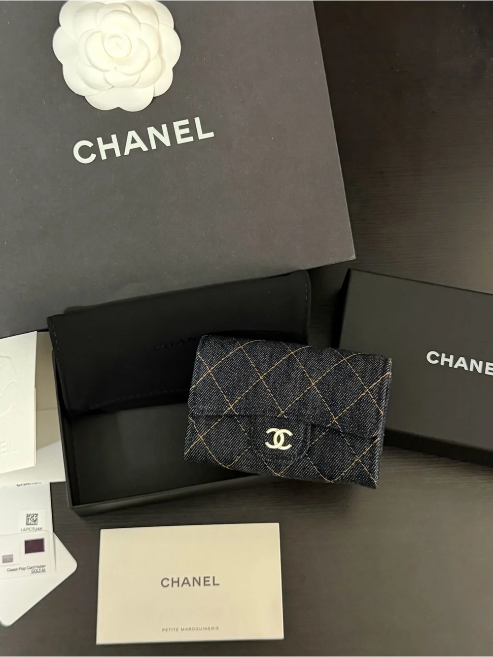 Chanel Classic Flap Card Holder [Denim/Navy Blue]